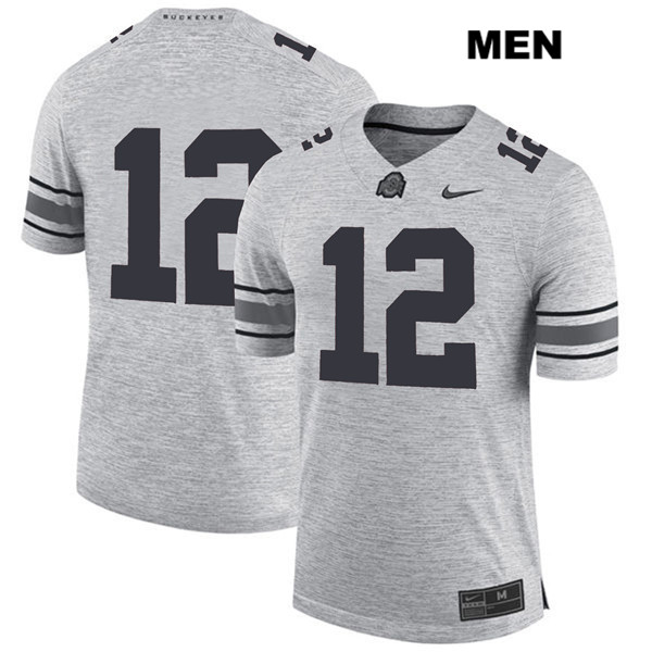 Ohio State Buckeyes Men's Matthew Baldwin #12 Gray Authentic Nike No Name College NCAA Stitched Football Jersey JA19U42RN